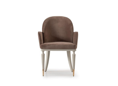 Esszimmerstuhl Küchenstuhl Stuhl mit Armlehnen Braun Polster Modern